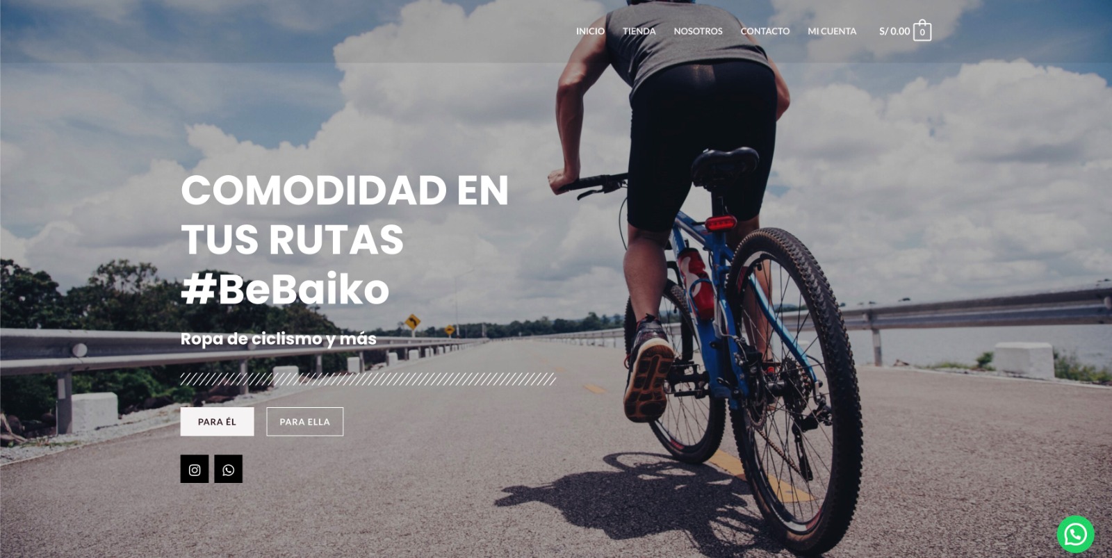 Baiko - Vista principal de la tienda online