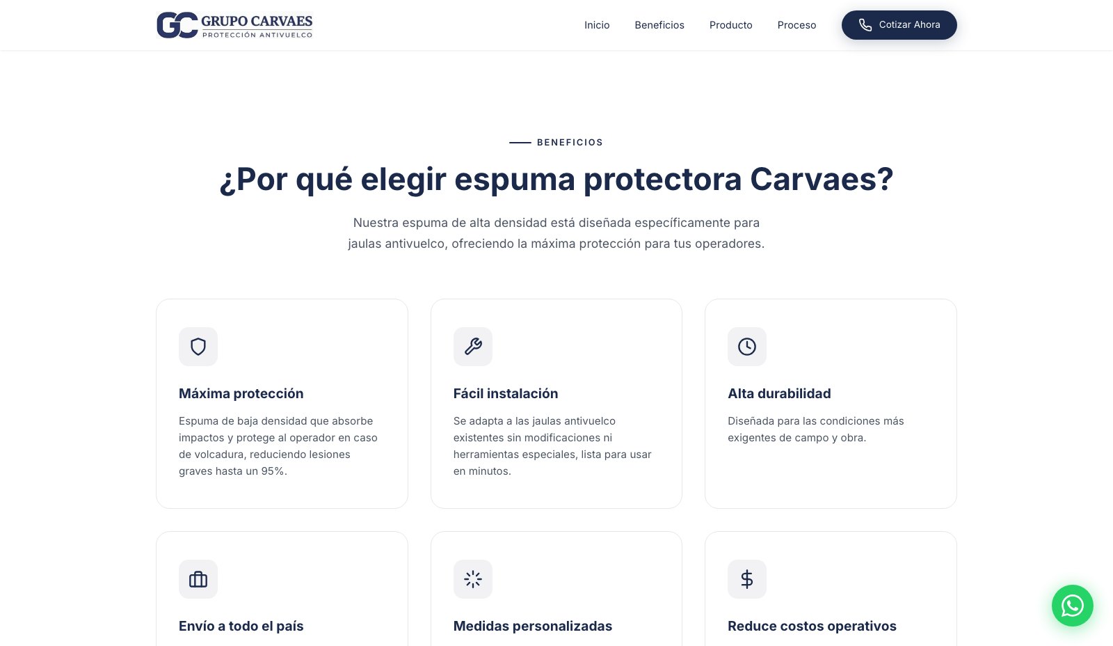 Grupo Carvaes - Beneficios de la espuma protectora