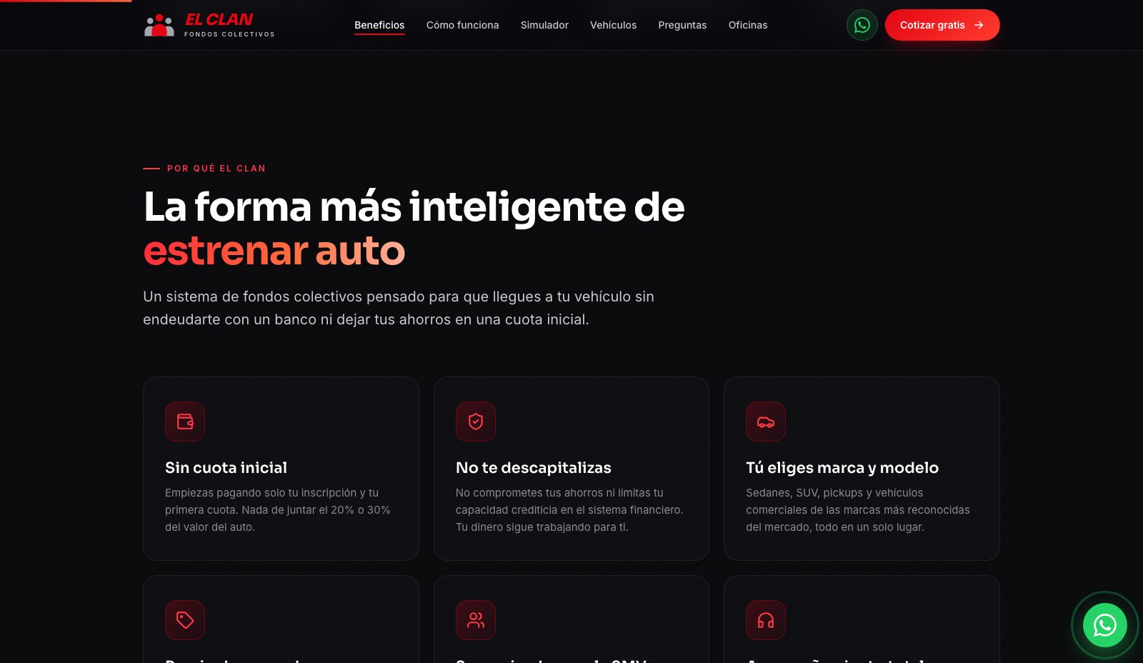 El Clan Fondos Colectivos - Sección de beneficios de los fondos colectivos