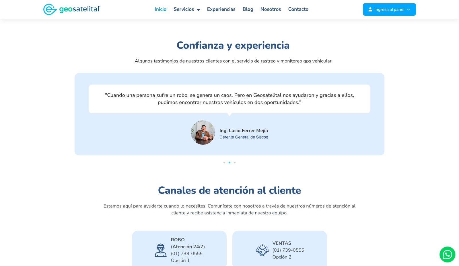 Geosatelital - Testimonios y canales de atención