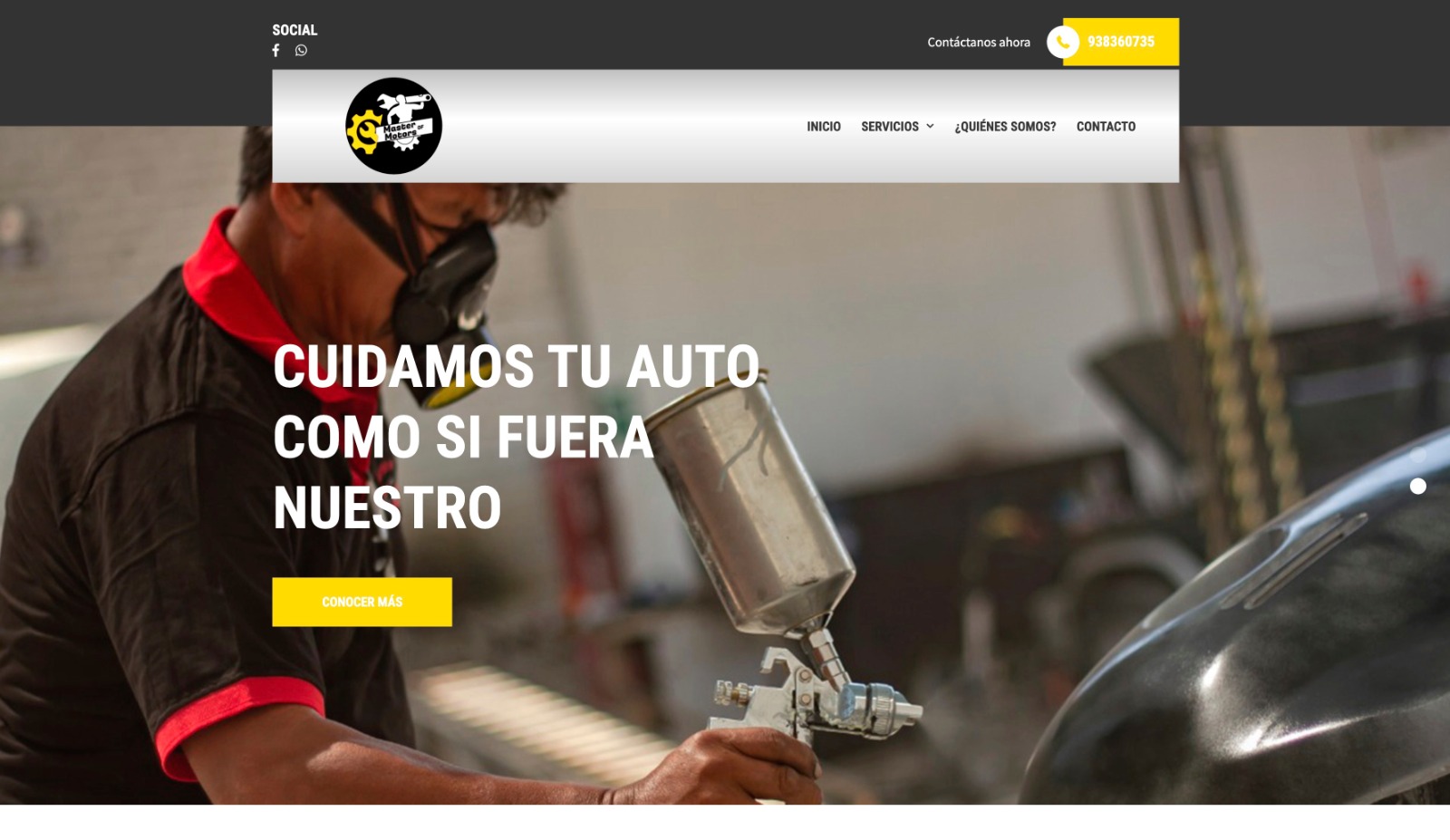 Master Motors Piura - Vista principal del sitio web