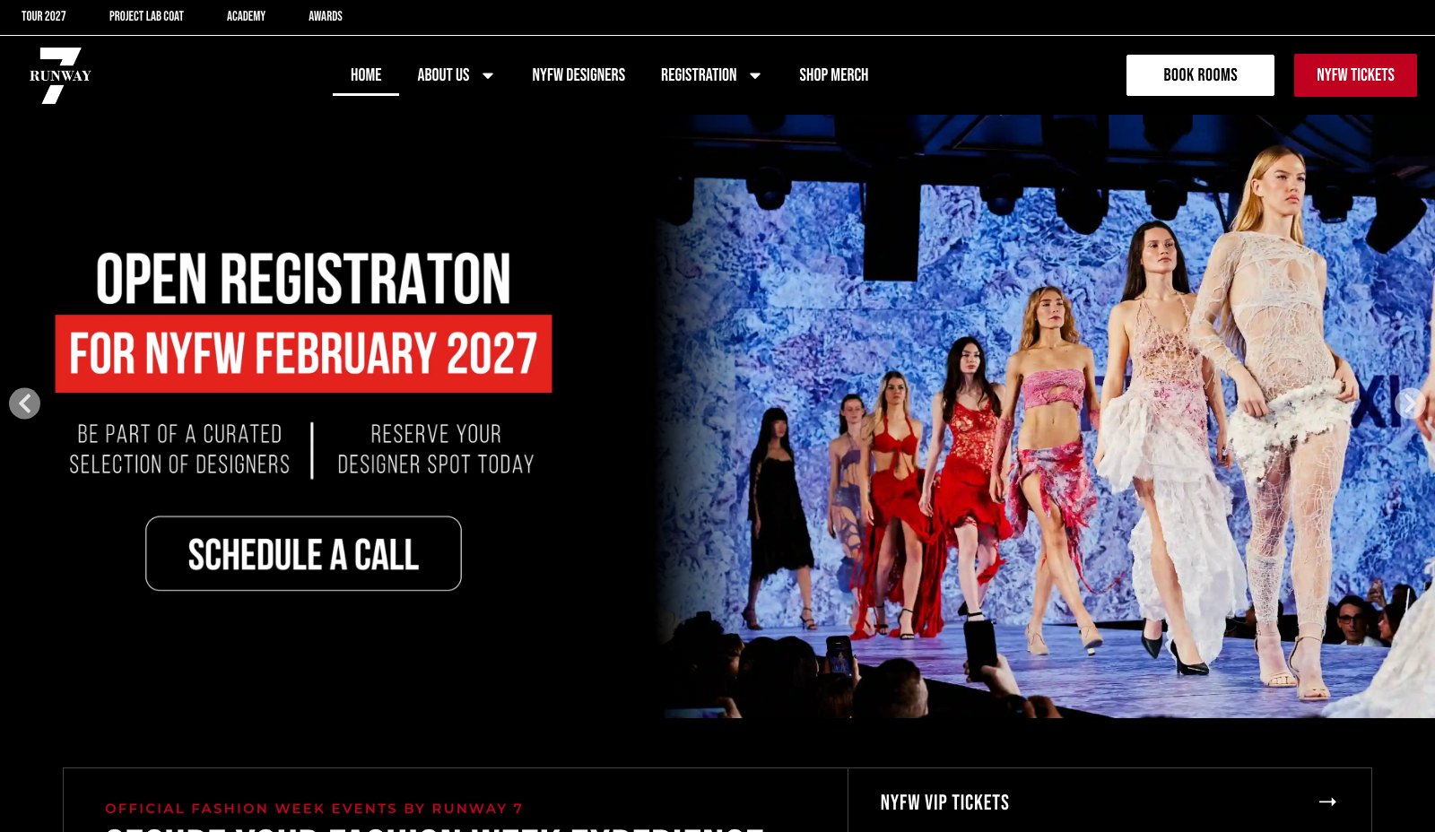 Runway 7 Fashion - Vista principal del sitio web