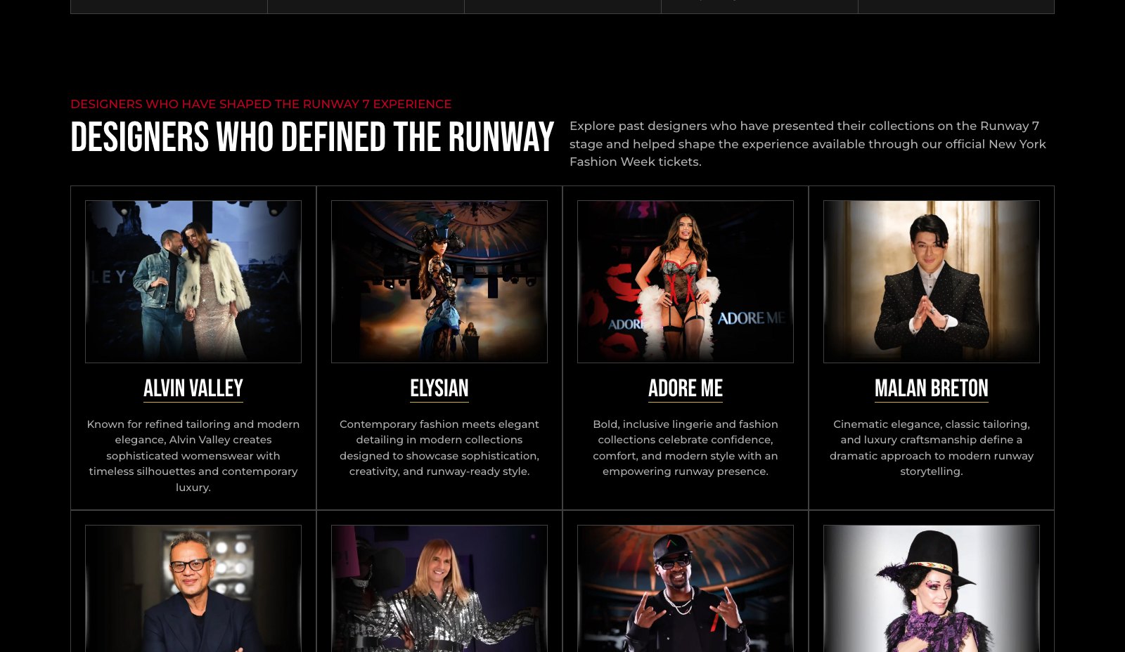 Runway 7 Tickets - Diseñadores destacados